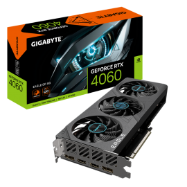 GIGABYTE RTX 4060 GPU, PCIe16, DP(2), HDMI(2), 8GB GDDR6, EAGLE OC, 3YR GV-N4060EAGLE-OC-8GD