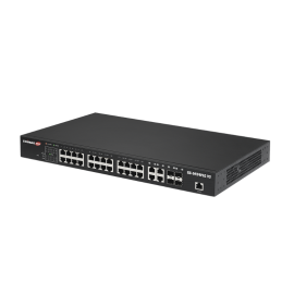 Edimax POE Switch: 28-Port Gigabit WebSmart Switch 24 PoE+ + 4 Giga-SFP Combo (400W) - Onvif-Q Surveillance GS-5424PLC V2