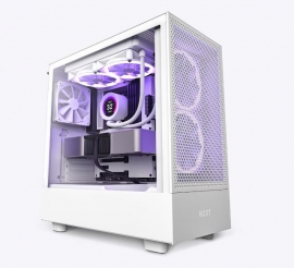 NZXT H5 FLOW Compact Mid-Tower Airflow Case - Black - Max 6 Fans Support - ATX, mATX, ITX - SGCC Steel, Tempered Glass - RGB Controller (3 lightings) CC-H51FB-01