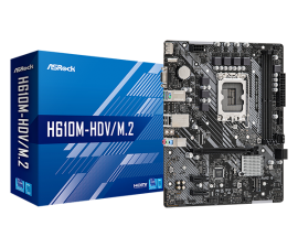 AsRock MB H610 mATX: Socket 1700 For Intel 12th Gen. Processors 2 x DDR4, 1x PCI-E 4.0 x16, 1x M.2, 4x SATA3, 4x USB 3.2, Realtek 7.1 Audio, Intel Gigabit LAN 1x HDMI/ 1x VGA H610M-H DDR4