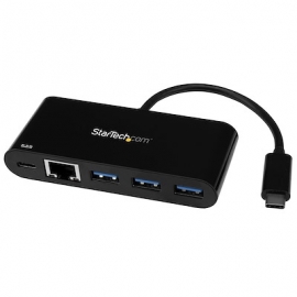 STARTECH.COM 3 PORT USB-C HUB, USB-C(1), USB(3), RJ45, 60W PD, 2YR HB30C3AGEPD