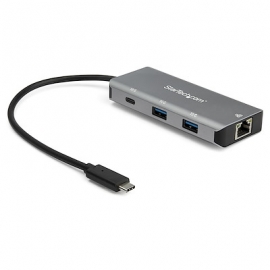 STARTECH.COM 3 PORT USB-C HUB, USB-C(1), USB(2), RJ45, USB BUS PWR, 2YR HB31C2A1CGB