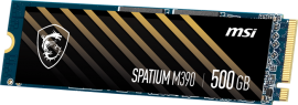 MSI SPATIUM M390 NVMe M.2 SSD 500GB, 3300 MB/s Read, 2300 MB/s Write, PCI-E 3.0, 200 TBW, 5 Year Warranty (SPATIUM M390 NVMe M.2 SSD 500GB)