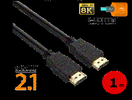 High Quality Hdmi 2.1 1M Cable Ultra-Hd (Uhd) 8K 48Gbs With Audio & Ethernet Support Acbaushdmi1M21