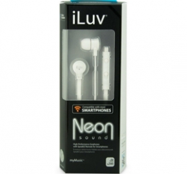 Iluv Neon Sound High-performance Earphone With In-line Remote For Smartphones White Iep336wht