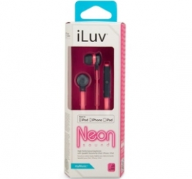Iluv Neon Sound High-performance Earphone With Speakez Remote For Ipod/ Iphone/ Ipad Pink Iep335bpkn
