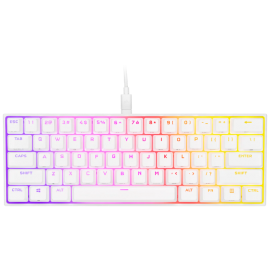 Corsair K65 RGB MINI 60% Mechanical Gaming Keyboard, Backlit RGB LED, CHERRY MX SPEED Keyswitches, White CH-9194114-NA