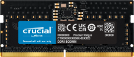 CRUCIAL 8GB DDR5 NOTEBOOK MEMORY, PC5-44800, 5600MHz, UNRANKED, LIFE WTY CT8G56C46S5