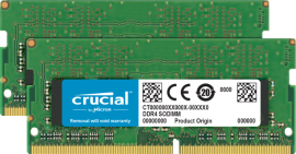 Crucial DDR4 64GB KIT (2X32GB) 3200Mhz (PC-21300) 1.2V CL19 SR x8 Unbuffered Non-ECC SODIMM 260pin [CT2K32G4SFD832A]