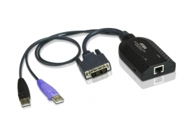 Aten Kvm Cable Adapter With RJ45 To Dvi, USB For Kh, Kl, Km And Kn Series KA7166-AX