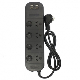 Jackson 4 Way Individually Switched Power Board W 4 X Usb Charging Outlets Pt1814usb