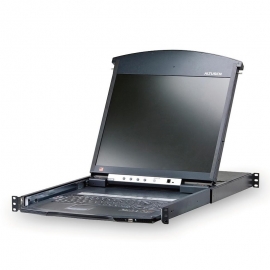 Aten 16 Port Rackmount USB-Ps/2 Cat5 19' LCD Kvm Over Ip Switch With Daisy Chain KL1516AIN-AXA-AU