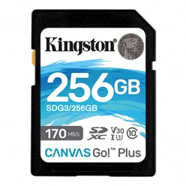 Kingston 256GB SDXC CANVAS GO PLUS 170R C10 UHS-I U3 V30 SDG3/256GB