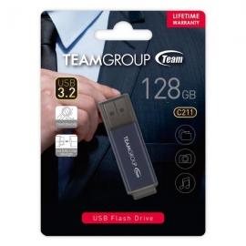 TEAM C211 USB3.2 Gentleman Grey Flash 128GB Lifetime Warranty TC2113128GL01