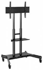 Atdec AD-TVC-75 Floor TV Cart Heavy Duty for Screen size 50&quot; - 80&quot; &amp; 75kg. VESA to 800x400 - Comes with Shelf AD-TVC-75