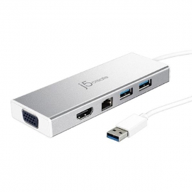 J5create Jud380 Usb 3.0 Mini Dock (adapter Includes Hdmi &amp; Vga Output Usb 3.1 Type-a Port X 2
