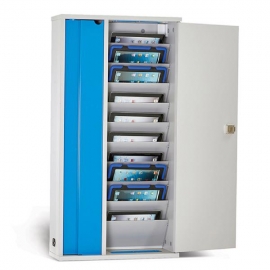 Lapcabby 10-Device Wall Mounted AC Charging Cabinet for Tablets up to 11" - Vertical (LYTE10WD)