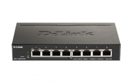 D-Link 8-Port Gigabit Smart Managed PoE Switch with 8 PoE ports (64W PoE budget) DGS-1100-08PV2