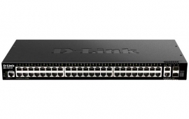 D-Link 52-Port Gigabit Smart Managed Stackable Switch with 48 1000Base-T and 4 10Gb Ports DGS-1520-52