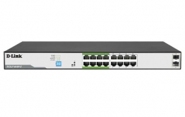 D-link 18-Port Gigabit PoE Switch with 16 PoE+ Ports (8 Long Reach 250m) and 2 SFP Uplinks DGS-F1018P-E