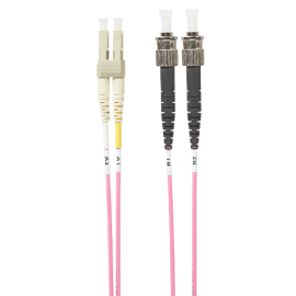 4Cabling 1M Lc-St Om4 Multimode Fibre Optic Cable: Salmon Pink (Fl.Om4Lcst1Mp)
