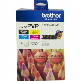 Brother VALUE PACK-BLK, CYAN,MAGENTA,YELLOW + 40 SHEETS PHOTO PAPER 8ZC71400440