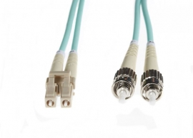 5M Lc-St Om4 Multimode Backwards Compatible With Om3 Fibre Optic Duplex Lszh Patch Lead : 2Mm Oversleeving | Aqua