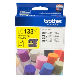 Brother YELLOW INK CARTRIDGE TO SUIT DCP-J4110DW/MFC-J4410DW/J4510DW/J4710DW - UP TO 600 PAGES LC-133Y