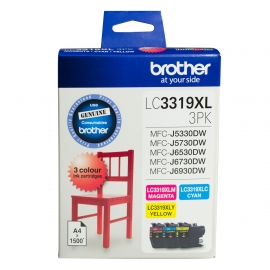 Brother Lc3319x L Colour Value Pack 1x Cyan 1x Magenta 1x Yellow Black To Suit - J5330dw/ J5730dw/
