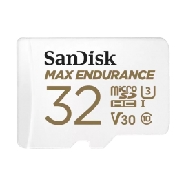 SanDisk MAX ENDURANCE microSDHC Card, SQQVR 32G, (15,000 Hrs), UHS-I, C10, U3, V30, 100MB/s R, 40MB/s W, SD adaptor, 3Y SDSQQVR-032G-GN6IA