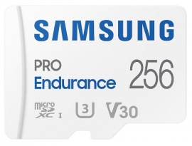SAMSUNG (PRO ENDURANCE) 256GB MICRO SD CARD, w/ADAPTER, CL10, 100R/40W MB/s, 5YR WTY MB-MJ256KA/APC