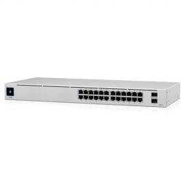 UniFi 24 port Managed Gigabit Switch - 16x PoE+ Ports, 8x Gigabit Ethernet Ports, with 2xSFP - 120W - Touch Display - Fanless - GEN2 USW-24-POE