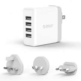 Orico White Dsp-4u 4 Port Usb International Travel Wall Charger Orc-dsp-4u-us-wh-pro