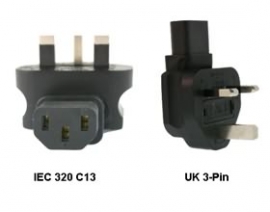 Iec 320-c13 To Uk 3-pin Power Adapter