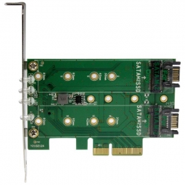 Startech 3-port M.2 Ssd (ngff) Adapter Card - 1 X Pcie (nvme) M.2 2 X Sata Iii M.2 - Pcie 3.0 - Pci Express 3.0 M.2 Ngff Card - Ssd Host Card Pexm2sat32n1