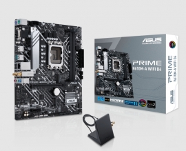 Asus PRIME H610M-A WIFI D4H610 m-ATX Motherboard: 1700 Socket For Intel 14th/13th/12th Gen. Processors2x DDR4, 4x SATA 6Gb/s, PCIE 4.0, 2x M.2 Gen3 + 1x M.2 Gen3, USB 3.2, Gigabit LAN, WIFI 5 + Bluetooth 5.0, Realtek 7.1 Audio, HDMI/DP/VGA