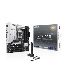 Asus PRIME Z890M-PLUS WIFI-CSMZ890 m-ATX Motherboard: 1851 Socket For Intel Core Ultra Processors4x DDR5, 6x SATA 6Gb/s, PCIe 5.0, 1x M.2 Gen5 + 2x M.2 Gen4, USB4, 2.5GbE LAN, Wi-Fi 7 + Bluetooth 5.4, Realtek 7.1 Audio, USB Type-C/HDMI/DP