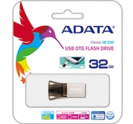Adata Choice Uc330 32gb Usb Otg Flash Drive, Dual Head Usb Flash Drive, Direct From Mobile To Pc