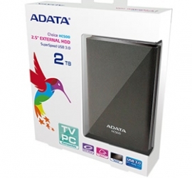 Adata Hc500 External Hard Drive 2tb Titanium With Smart Tv Programmable Recording And Personal Cloud