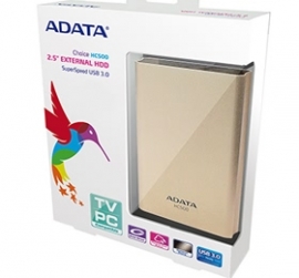 Adata Hc500 External Hard Drive 2tb Golden With Smart Tv Programmable Recording And Personal Cloud