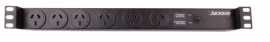 4cabling 1ru 6 Outlet Pdu -19\ Rack Mounted Power Rail With Surge Protection" Rac0600