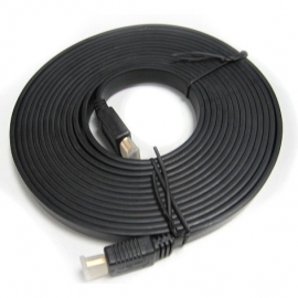 8Ware Flat Hdmi Cable 5m - V1.4 19pin M-M Male To Male Gold Plated 3D 1080p Full Hd High Speed With Ethernet ~Cb8W-Rc-Hdmif-2 RC-HDMIF-5