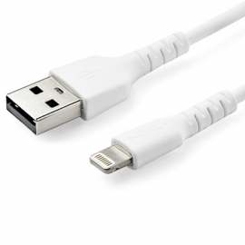 STARTECH.COM 2M USB-A TO LIGHTNING CABLE, DURABLE, MFi, WHITE, 2YR (RUSBLTMM2M)