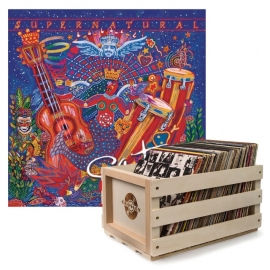 Crosley Record Storage Crate Santana Supernatural Vinyl Album Bundle SM-19075890001-B