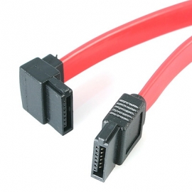 STARTECH.COM 30CM SATA TO LEFT ANGLED SATA CABLE, 7 PIN, FOR TIGHT SPACE, 6Gbps, RED, LTW SATA12LA1