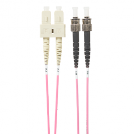 4Cabling 1M Sc-St Om4 Multimode Fibre Optic Cable: Salmon Pink (Fl.Om4Scst1Mp)