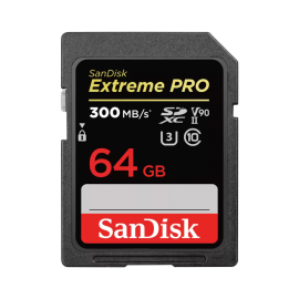 SanDisk Extreme Pro SDXC, SDXDK 64GB, V90, U3, C10, UHS-II, 300MB/s R, 260MB/s W, 4x6, Lifetime Limited SDSDXDK-064G-GN4IN