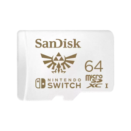 SanDisk and Nintendo Cobranded microSDXC SQXAT, 64GB, U3, C10, UHS-1, 100MB/s R, 60MB/s W, 3x5, Lifetime Limited SDSQXAT-064G-GN3ZN
