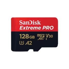 SanDisk Extreme Pro microSDXC, SQXCD 128GB, V30, U3, C10, A2, UHS-I, 200MB/s R, 90MB/s W, 4x6, SD adaptor, Lifetime Limited SDSQXCD-128G-GN6MA