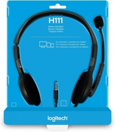 Logitech H111 3.5 Mm Analog Stereo Headset With Boom Microphone - Black(15286927) H111
